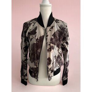 CALVIN RUCKER Floral Bomber Jacket Size Medium
